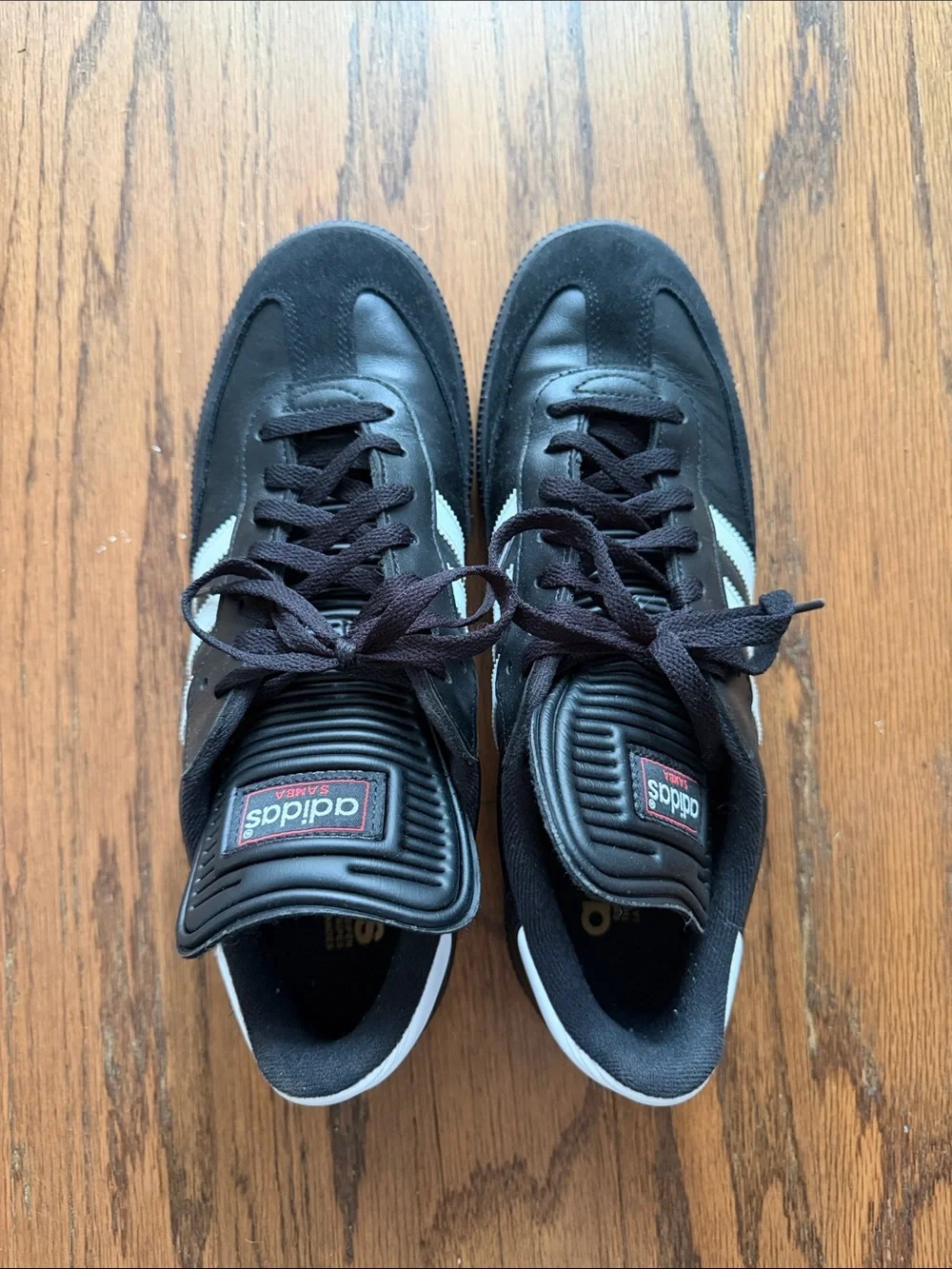 adidas Black and White Samba Leather Sneakers